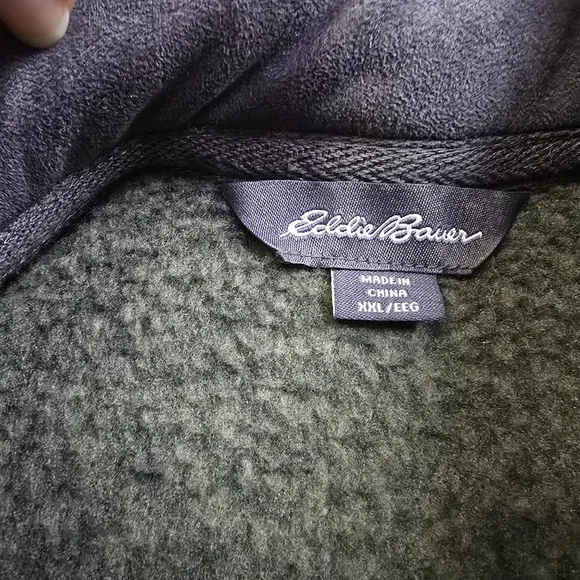 Eddie Bauer Mens Sweater Fleece Palm Heather 1/4 Zip - Picture 7 of 10